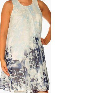 NWT CALVIN KLEIN New Collection Printed Pleated Shift Dress(10)
